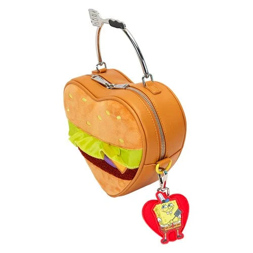 Spongebob Squarepants Heart Krabby Patty Plush Crossbody Bag